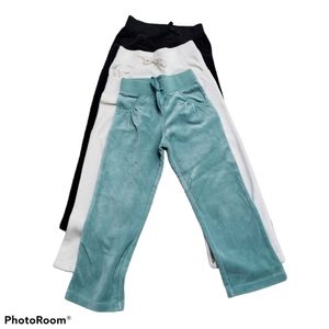 Trio of Kids Velour Joggers (Size 4 & 5)
